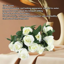Artificial Roses with Long Stem Simulated Silk Flowers Real Looking Fake Roses