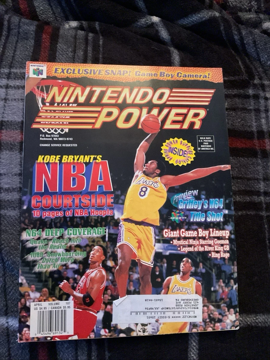 Nintendo Power Magazine 107 April 1998 N64 NBA Kobe Bryant w