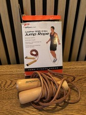 Premium Sportline Skipping Jump Rope Leather Gym Fitness Exercise Speed Training