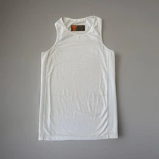 RBX WHITE MENS MEDIUM COMPRESSION TANK TOP SLEEVELESS RUNNING WEIGHTLIFTING USED
