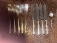 Vintage Bruckmann Besteck versilbert 90er Gabeln Messer Hotel silber