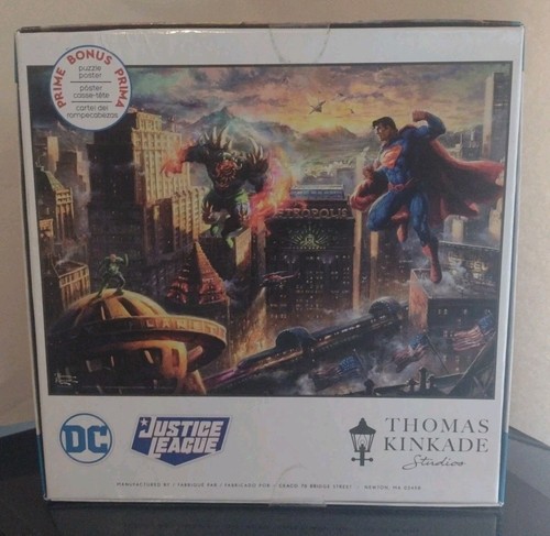 Thomas Kinkade JUSTICE LEAGUE Superman DOOMSDAY movie Jigsaw puzzle 1000pc NEW - Picture 3 of 4