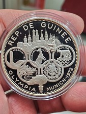 1970 silver proof republic of guinea 500 francs olympics