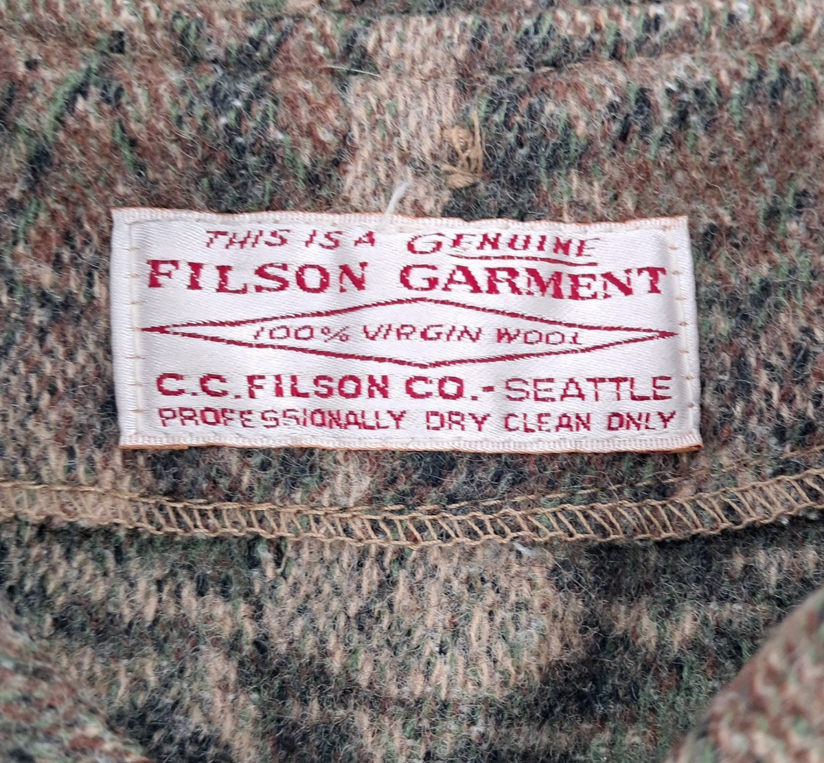 Vintage Filson 122-TM Wool Jacket Size M Timber Camo Full Zip