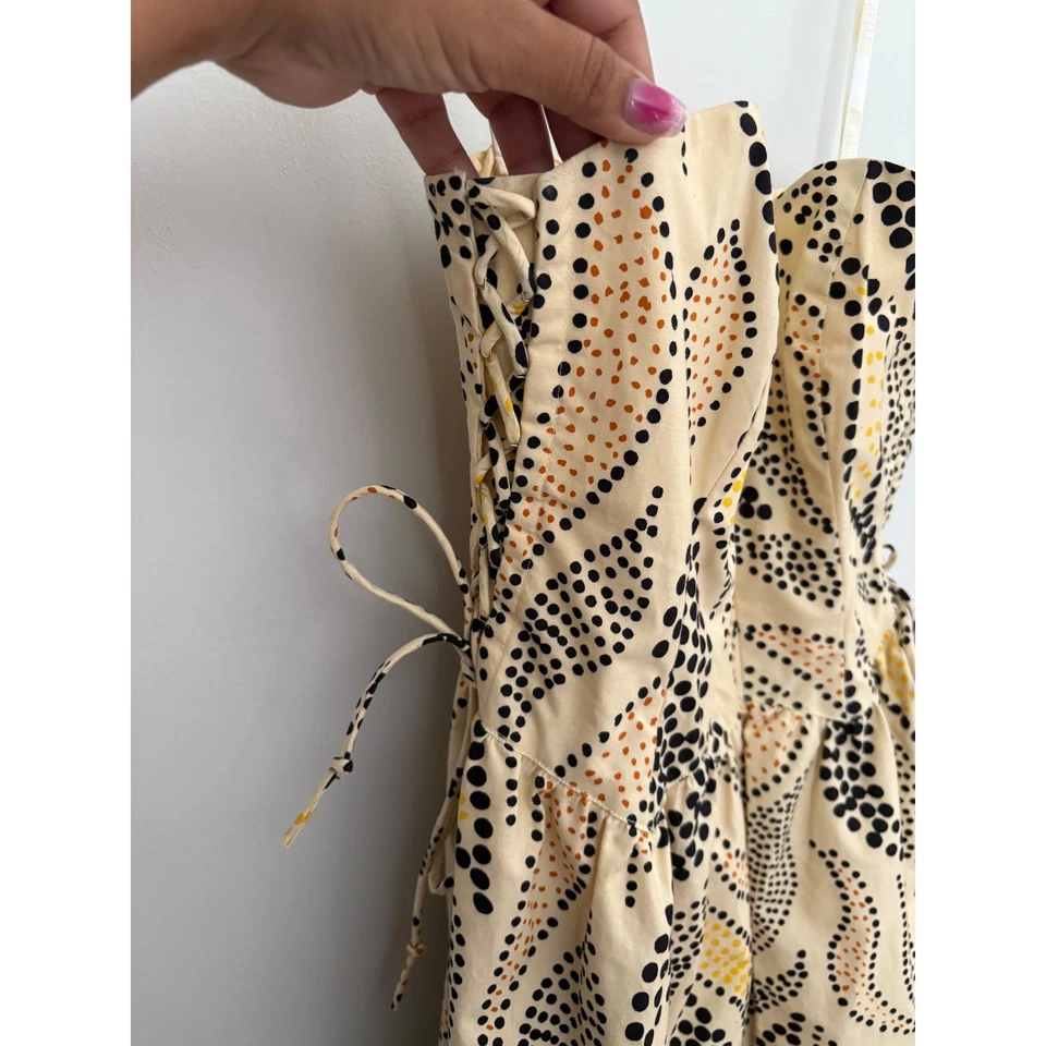 Vestido Corsé Anna Sui para Anthropologie Punteado Decidious Talla 2 Sin Tirantes Foto 2 de 4