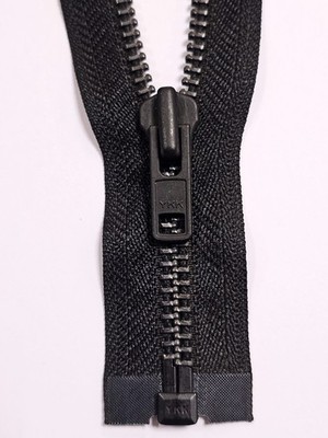 YKK Reißverschluss Metall teilbar extra-stark 8mm Kette SCHWARZ-OXID 45-80cm