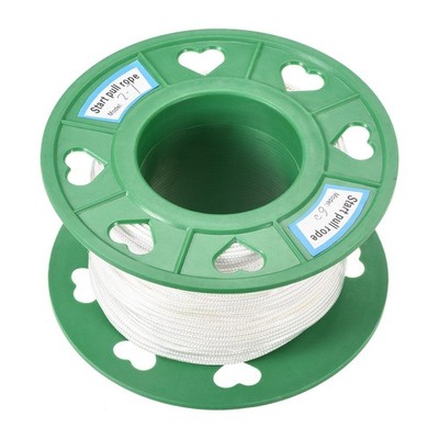 Recoil start Rope 2.7mm 3/32 Inch Dia 60m 196ft Polyester Pull Cord White