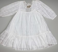 American Eagle White Cotton Bohemian Tiered Mini Ruffle Dress Size Small