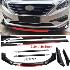 Front Bumper Lip Spoiler Splitter Side Skirt Glossy Black For Hyundai Sonata