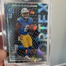 2025 Panini Donruss Vortex Cubic Omarion Hampton Rookie /50 Chargers #1