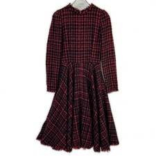 DOLCE&GABBANA Red x Black Tweet Dress One Piece dress 38 Red x black