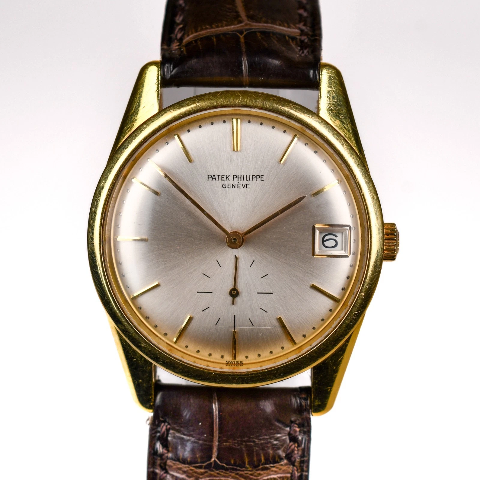 Patek Philippe — Patek Philippe Calatrava 3558J 1960's 34mm Yellow Gold 18k Auto 27-240M Silver