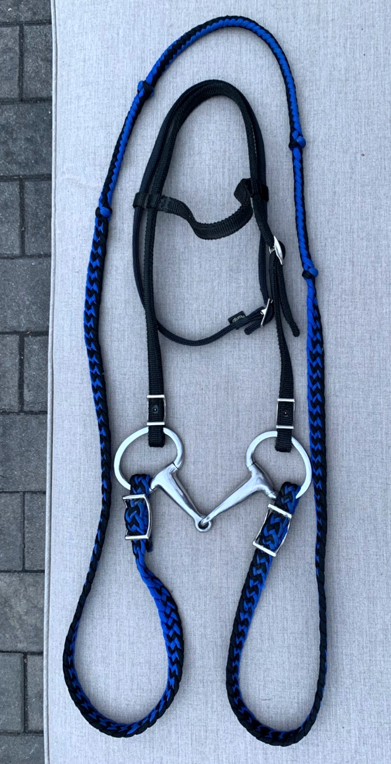 Weaver Nylon Horse Headstall, Roping Gaming Reins, Eggbutt Snaffle Bit