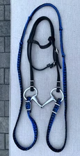 Weaver Nylon Horse Headstall, Roping Gaming Reins, Eggbutt Snaffle Bit