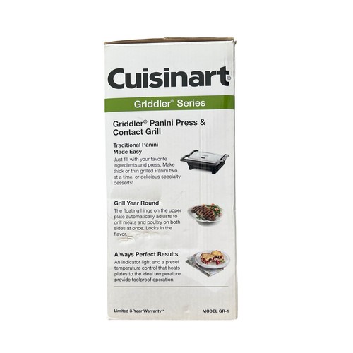Cuisinart Griddler Series Panini Press & Contact Grill GR-1 - New Open Box - Picture 8 of 9