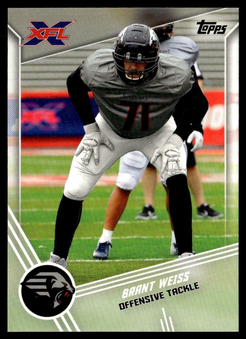 2020 Topps XFL Brant Weiss New York Guardians #153