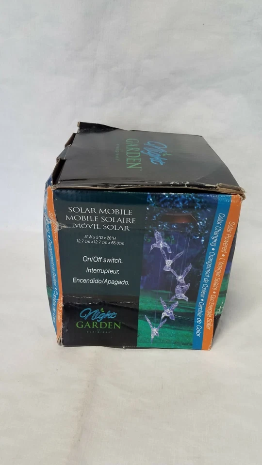 Colibrí iluminado LED que cambia de color solar móvil patio jardín decoración carillón de viento Foto 3 de 4