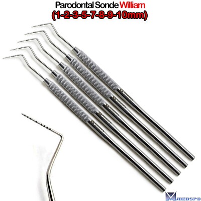 Messsonde William PA Sonde Parodontal Zahnsonde Taschen Tiefenmesssonde Dental