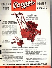 Vintage 1961 COOPER IMPERIAL "ROLLER TYPE POWER MOWER " JOBBER SHEET SHEET