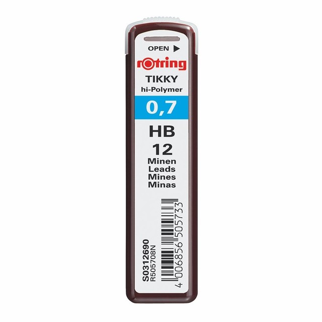 rOtring Tikky Mechanical Pencil Lead 0.7mm S0312690 HB 12 Lead