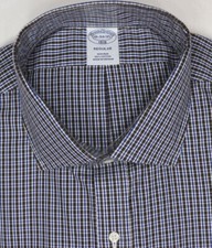 Brooks Brothers Regular Fit Dress Shirt Non-Iron 18 34-35,36-37 Brown NWT 108.0