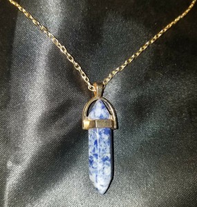 Authentic REAL Sodalite PENDULUM POWER on Gold Plated Necklace, Magical, Reiki!