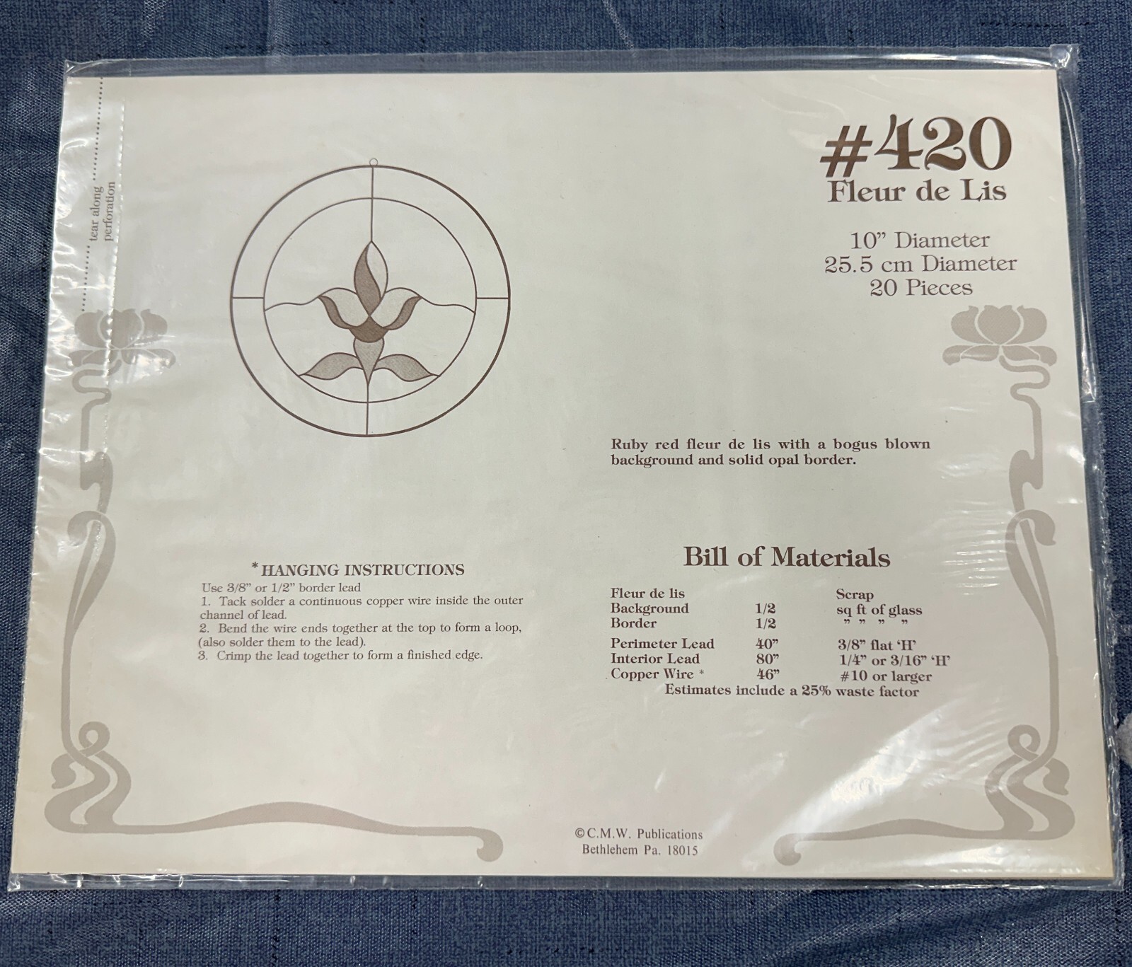 Vintage 1970s 1980s Stained Glass Patterns C. M. W. Publications & Looking Glass