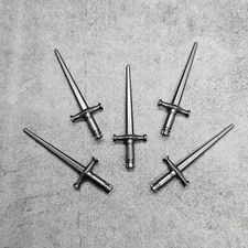 5pack Knight Sword Gray Blocks Weapons  for Minifigures ga5f039 Templar