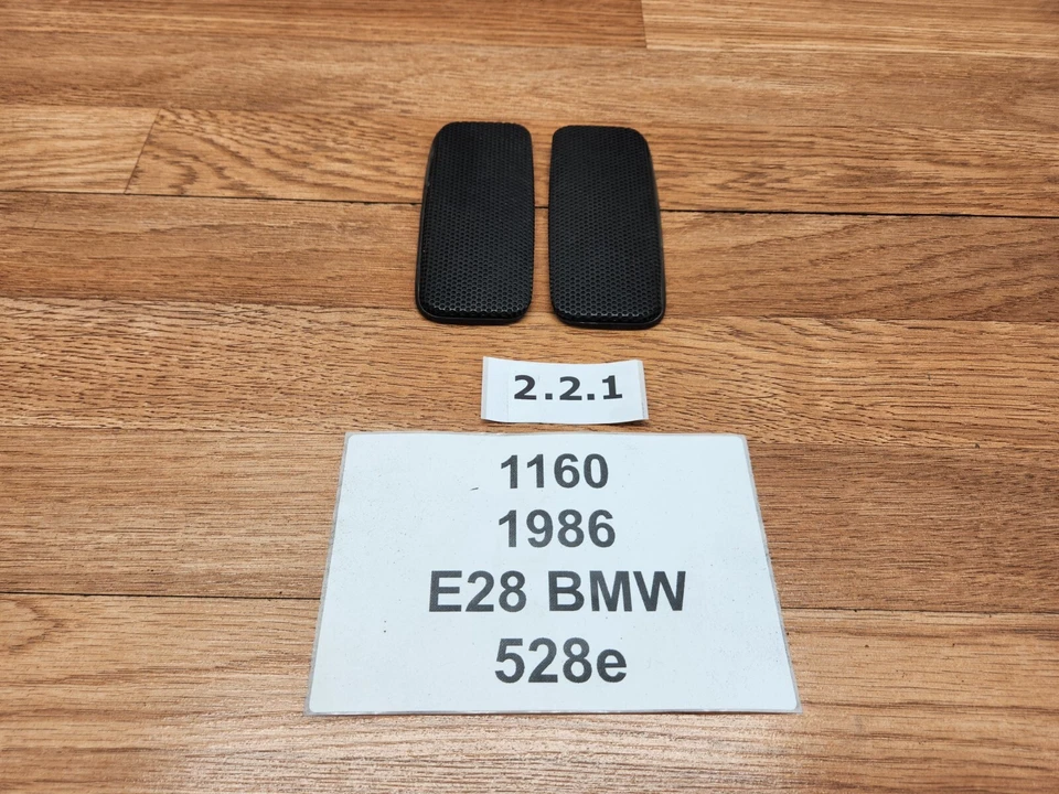 ✅JUEGO DE CUBIERTA DE ALTAVOZ TWEETER IZQUIERDO DERECHO ESTANTE PAQUETE TRASERO BMW E28 528e 533 535 fabricante de equipos originales Foto 2 de 4