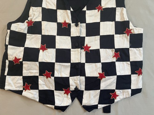 Chaleco Vintage Estrellas Y Damas Paul Harris Diseño América EE. UU. L - Imagen 6 de 10