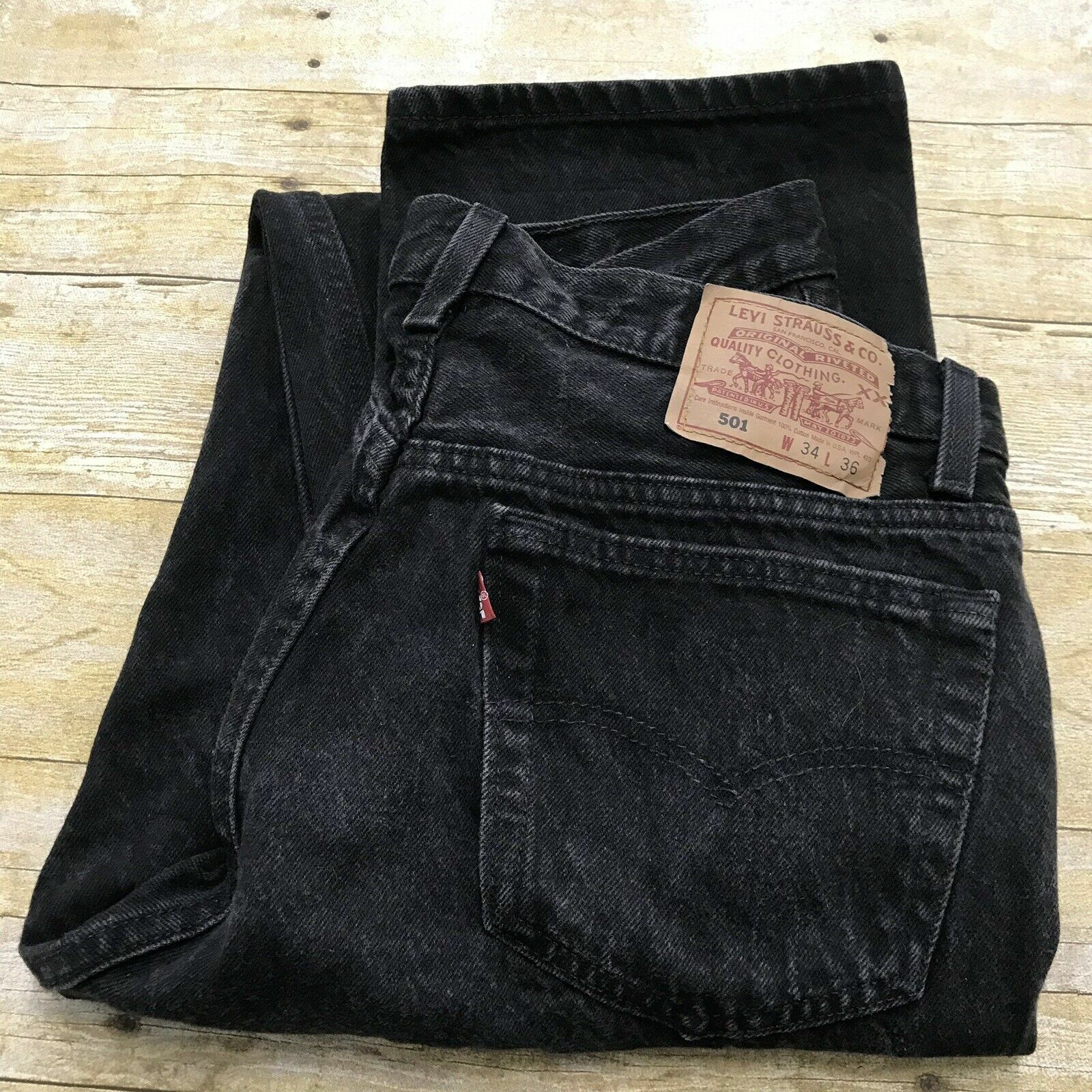 Levi's 501 Made In USA Black Jeans 34 x 36 | eBay