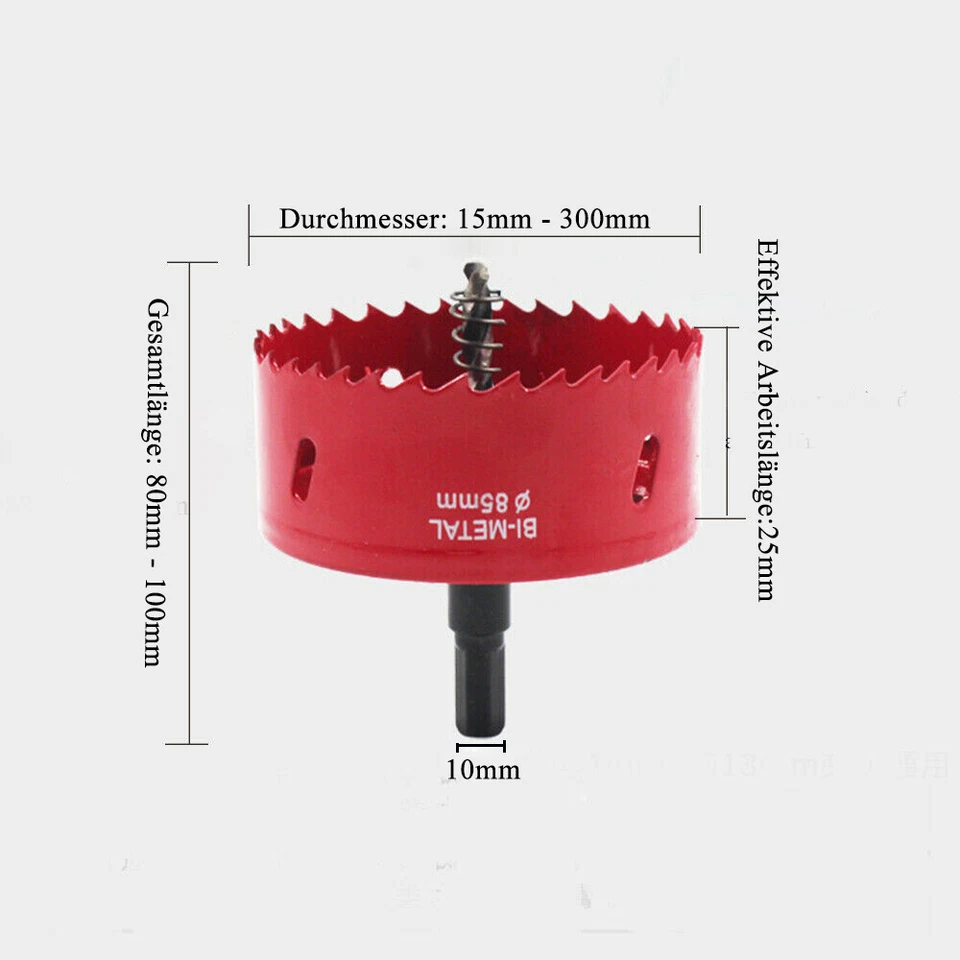 15mm-300mm M42 HSS Bi Metall Lochsäge Bohrkrone Bohrer für Aluminium Eisen Holz - Bild 3 von 4