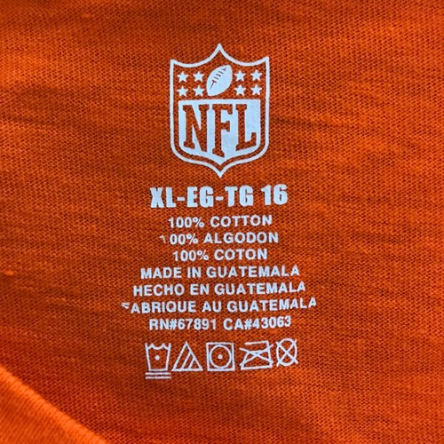 NEW! Chicago Bears Shirt Boys XL 16 Youth Orange Spellout Short Sleeve NFL NWT - Picture 3 of 7