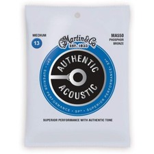 Martin Authentic Acoustic Phosphor Bronze Guitar Strings Medium Ga 13-56 MA550