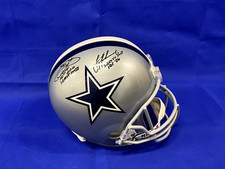 Cowboys Emmitt Smith HOF SB MVP  Troy Aikman HOF SB MVP Autographed Helmet