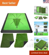Durable Golf Training Mat with Swing Path Feedback - 16"x12" Portable Design