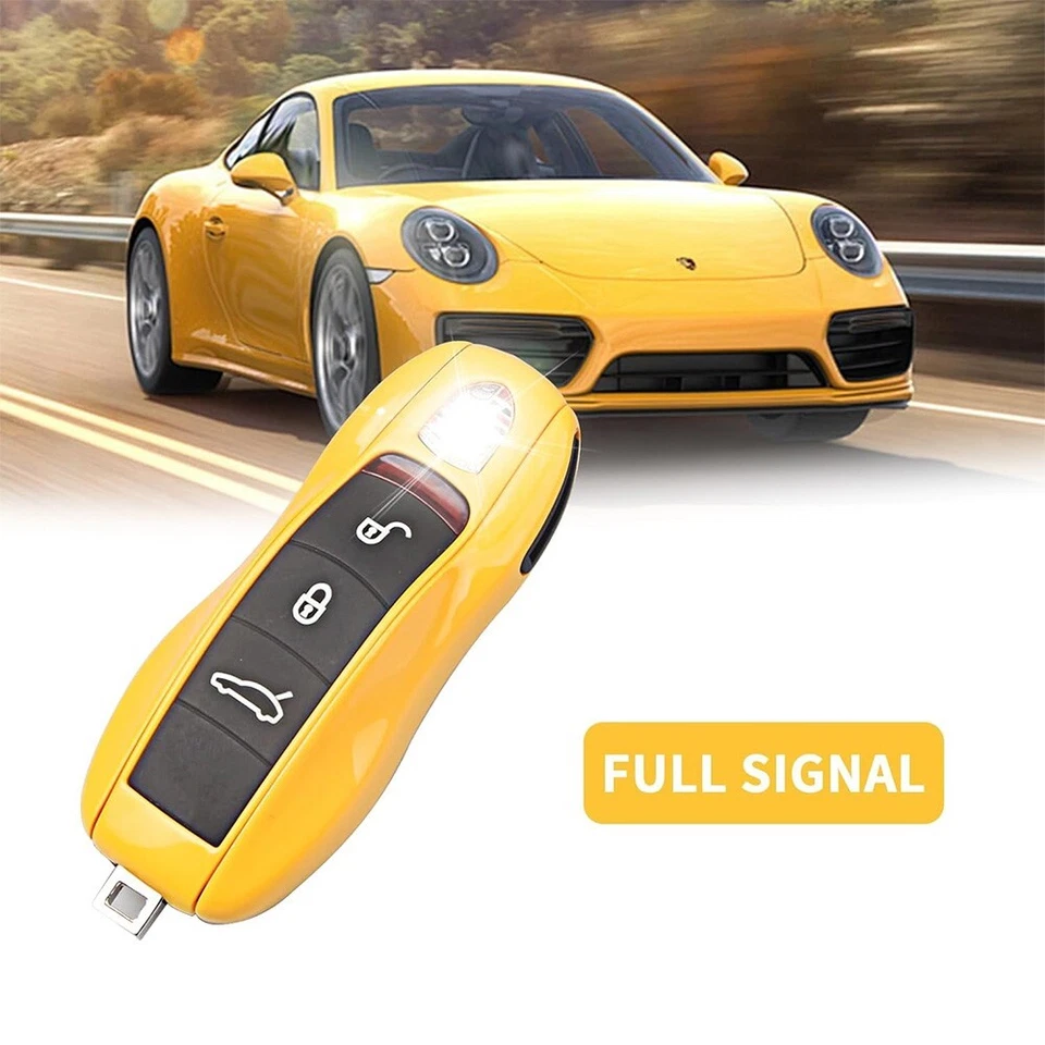 3 pcs Yellow Remote Smart Key Fob Shell Case Cover For Porsche Cayenne Macan 911 - Image 3 of 4