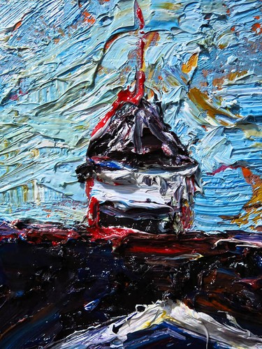 36 x 18" ORIGINAL OIL█PAINTING█IMPRESSIONIST█ARt SIGNED CITY BUILDINGS '24 NYC - Picture 14 of 23