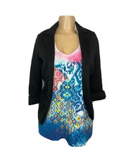 Black Open Front Jacket Blazer Womens Size S Casual Or Formal Lined Top New