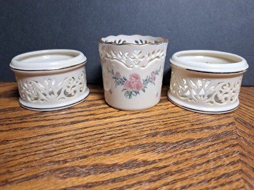 LENOX RETRO CUTOUT VOTIVE HOLDERS 3 PC - Picture 1 of 8