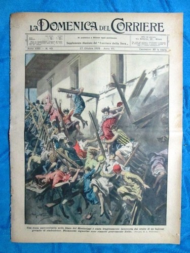 La Domenica del Corriere 27 ottobre 1929 Mississippi - Vigevano - Cinema