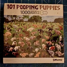 101 Pooping Puppies Jigsaw Puzzle- Hilarious 1000 Piece 27"×19" by FunWares NMIB