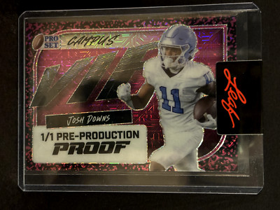 2023 Leaf Pro Set PINK Pre-Production Proof JOSH DOWNS Football 1/1
