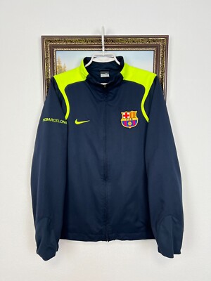 Vintage Nike FC Barcelona Football Jacket Soccer Track Top Zip