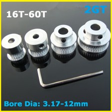 Timing Belt Pulley 2GT 16T-60T Synchronous Wheel Selectable Bore For 3D Printer