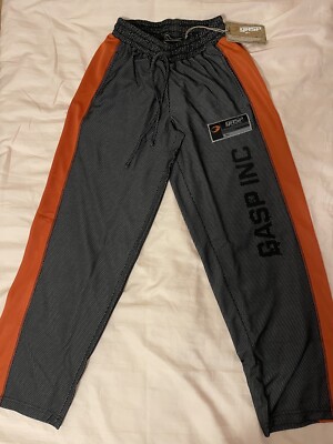 GASP No1 Mesh Pant Traingshose Fitness Bodybuilding Gym Wear Black/Flame S Neu