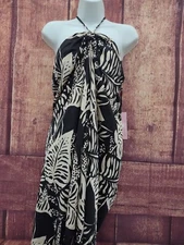 Future Collective Women's Dress Halter Top Cinch, Black/Beige, Size XXL