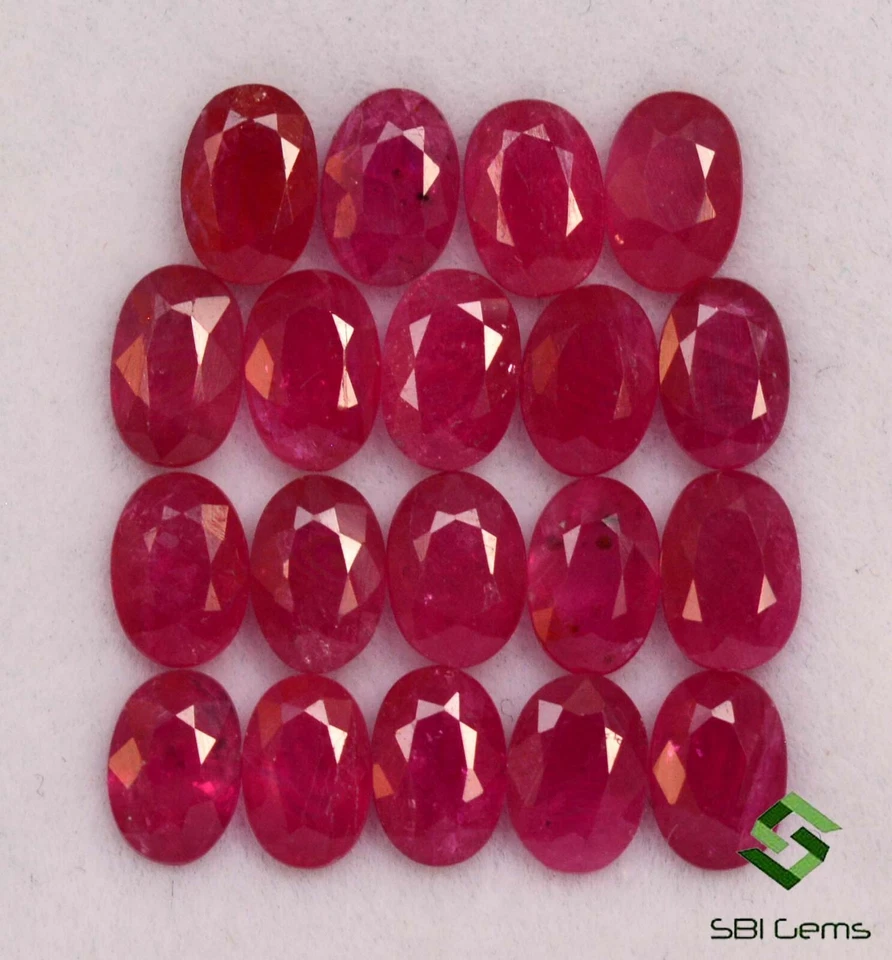 6x4 mm Natural Ruby Oval Cut Lot 20 Pcs 11.04 Cts Calibrated Loose Gemstones - Image 4 of 4