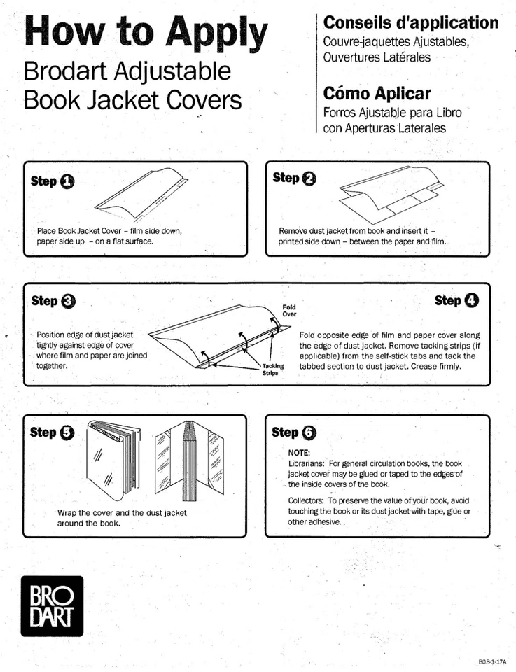 10x BRODART Just-A-Fold 10" Book Jacket Covers – 10" Archival 254mm x 534mm - Imagen 2 de 3