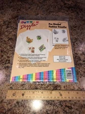 VTG Dizzle Art Pre-Shaded Iron On Fashion Transfer 14x17 Four Flower Designs